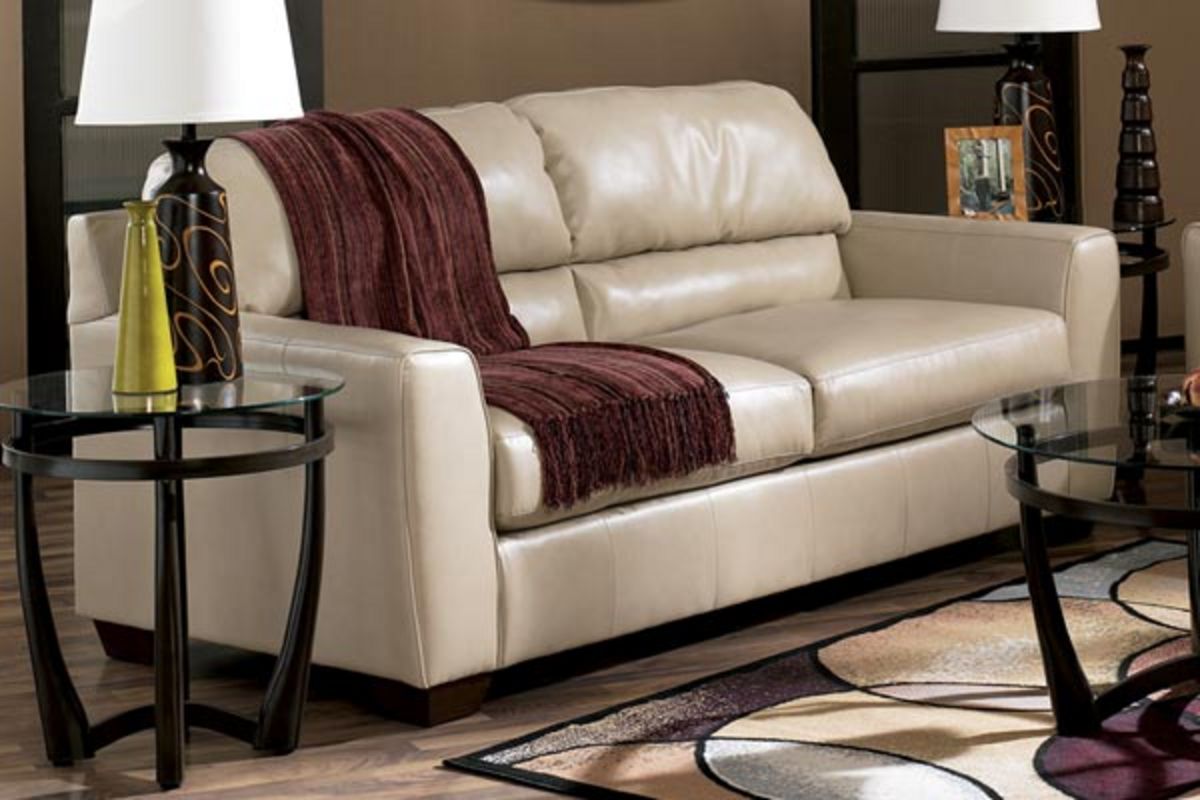 durablend taupe leather sofa