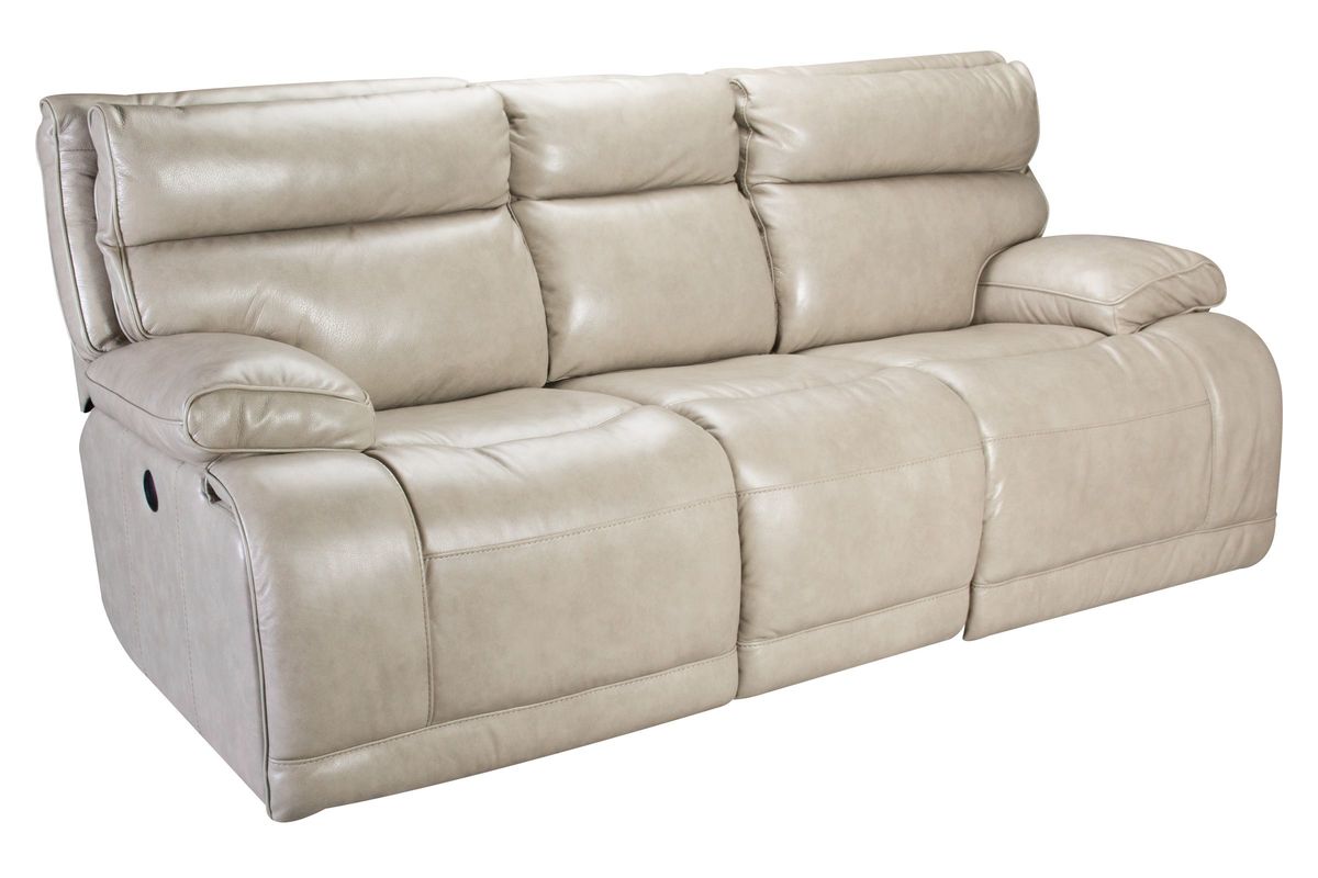 white leather power reclining sofa