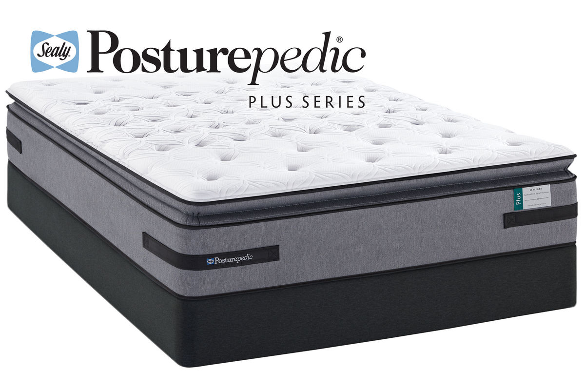 sealy posturepedic aldercrest plush euro pillowtop queen mattress