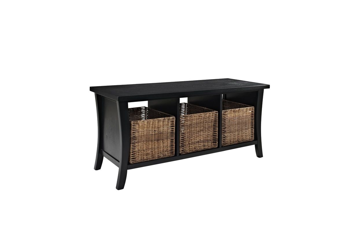 Wallis Entryway Storage Bench In Black By Crosley At