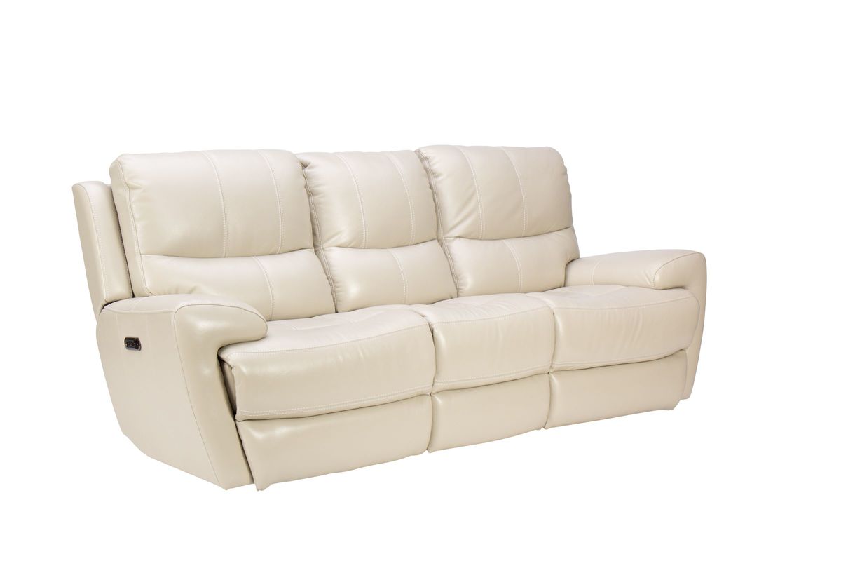 pure white leather reclining sofa