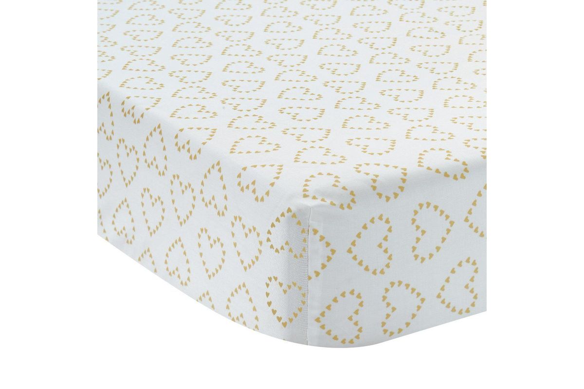 Confetti Fitted Crib Sheet Metallic Gold By Lambs Ivy