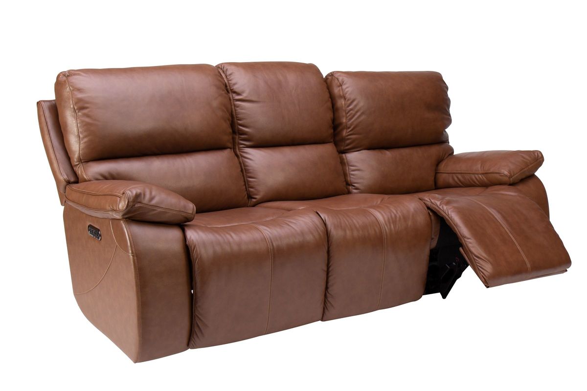 triple power reclining leather sofa