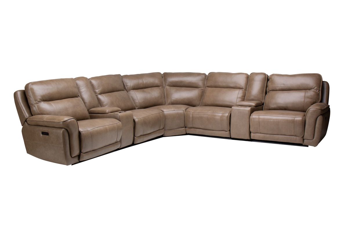 midori 5-piece leather power-reclining sectional sofa
