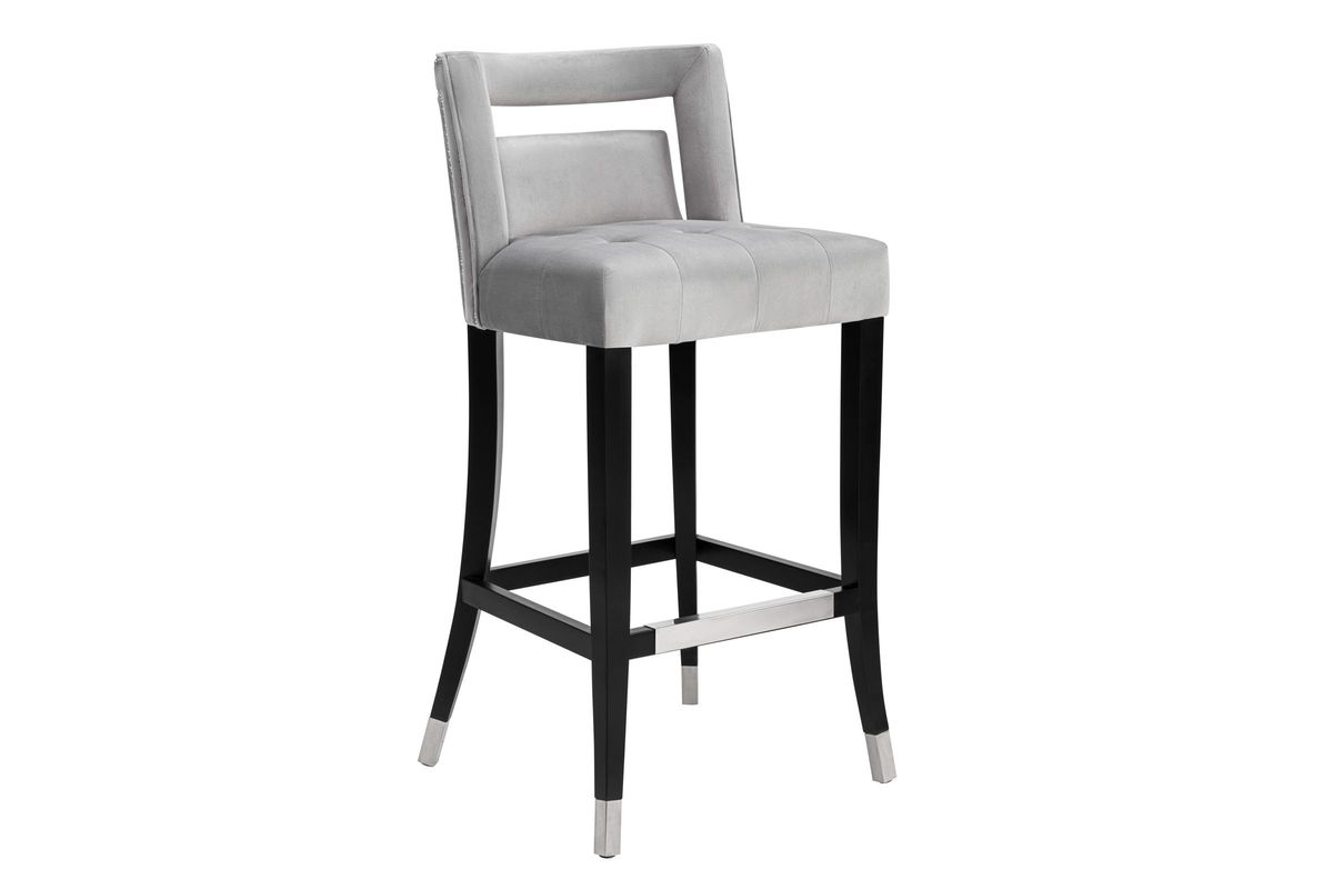 Grey Velvet Bar Stools Photos