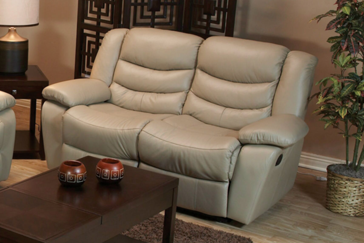 milano leather reclining sofa