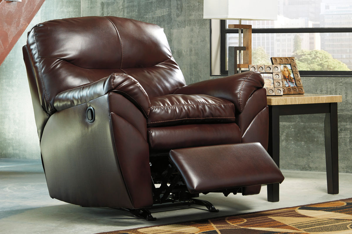 Ellwood Bonded Leather Rocker Recliner at Gardner-White