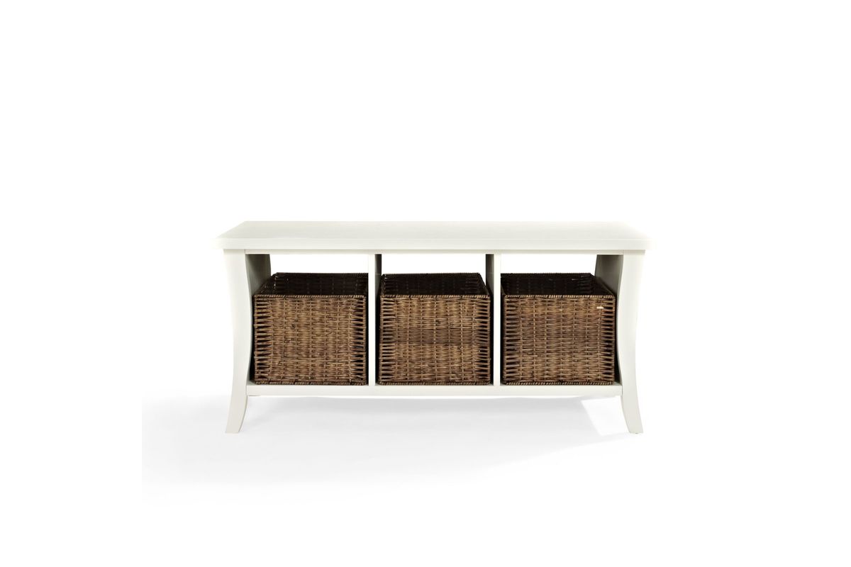 Wallis Entryway Storage Bench In White By Crosley At