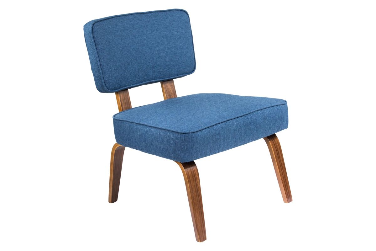 Nunzio MidCentury Modern Accent Chair in Navy Blue by LumiSource