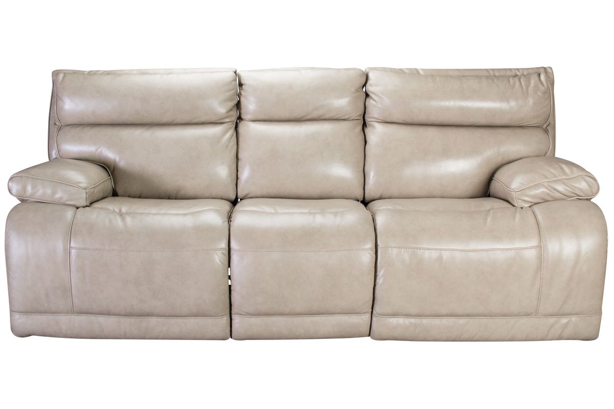 austin dual power reclining leather sofa