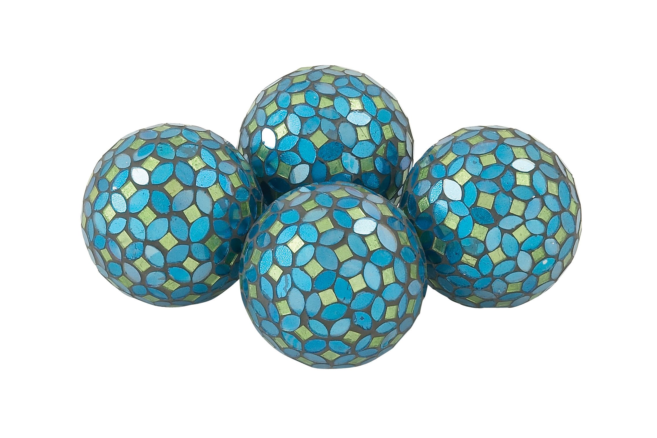 Home And Hearth Decorative Balls In Turquoise Set Of 4