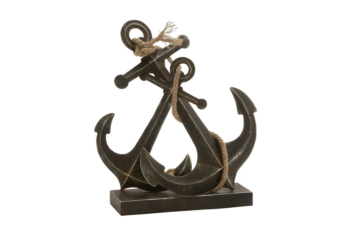 Nautical Rustic Anchor & Rope Sculpture at Gardner-White