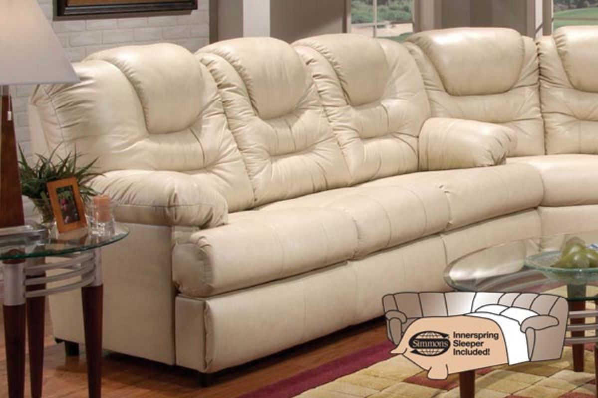 beige leather sleeper sofa