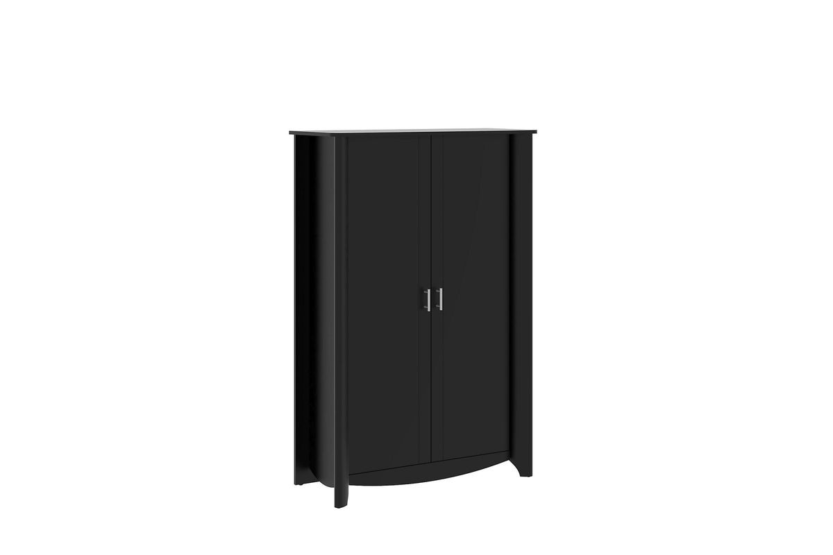 Aero Tall Storage Cabinet With Doors In Black By Bush At Gardner White