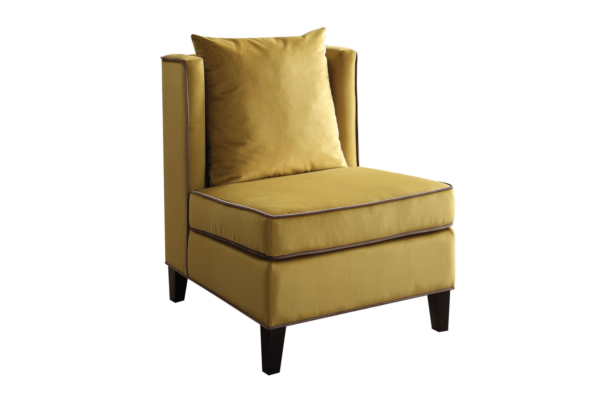 Ozella Accent Chair In Yellow Velvet By Acme At Gardner White